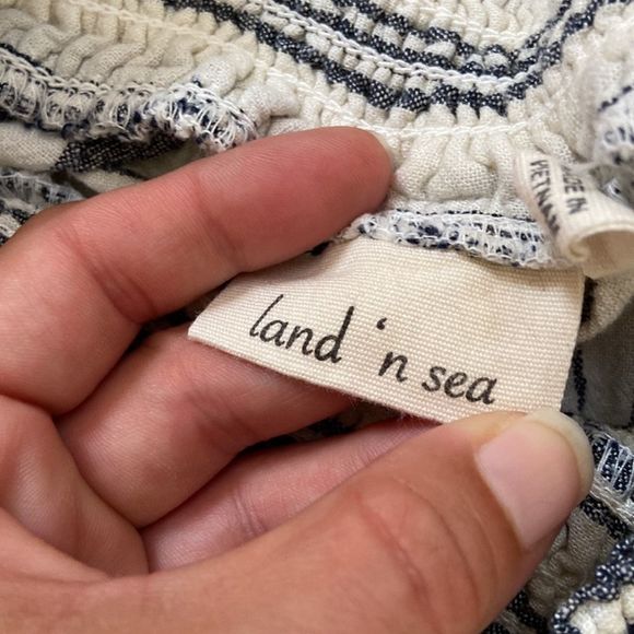 LAND ‘N SEA Wide Leg Striped Linen Blend Ankle Pants - Picture 9 of 11